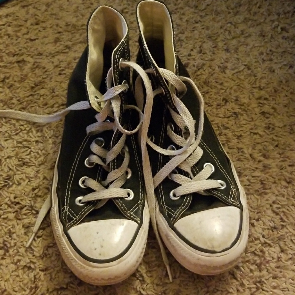 Black converse high tops W 5.5/M 3.5